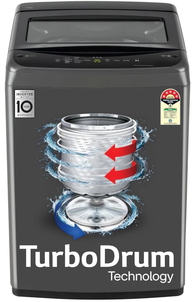LG 8 Kg 5 Star Smart Inverter TurboDrum Top Load Washing Machine